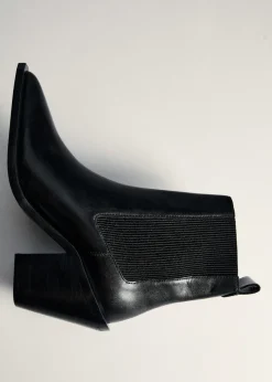 MANGO Buty|Akcesoria Skórzane*Skórzane botki w szpic