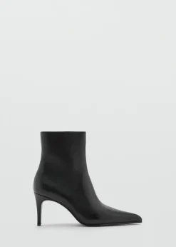 MANGO Buty|Akcesoria Skórzane*Skórzane botki w szpic