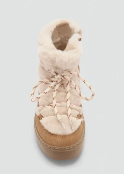 Dzieci MANGO Buty*Skórzane botki z futrem