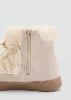 Dzieci MANGO Buty*Skórzane botki z futrem