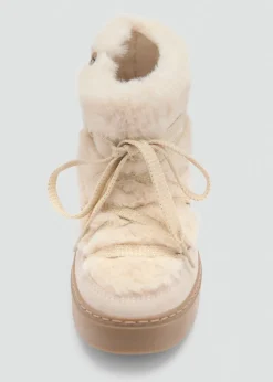 Dzieci MANGO Buty*Skórzane botki z futrem