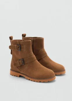 Dzieci MANGO Buty*Skórzane botki z klamerkami