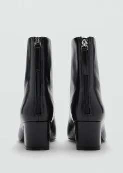 MANGO Buty|Akcesoria Skórzane*Skórzane botki z suwakiem