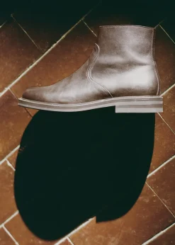 MANGO Skóra|Buty*Skórzane botki z suwakiem