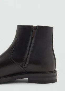 MANGO Skóra|Buty*Skórzane botki z suwakiem