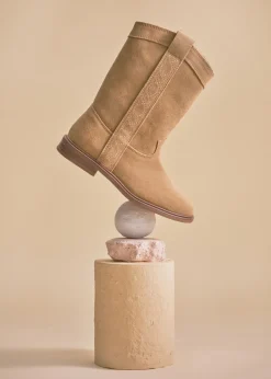 Dzieci MANGO Buty*Skórzane buty z wysoką cholewką