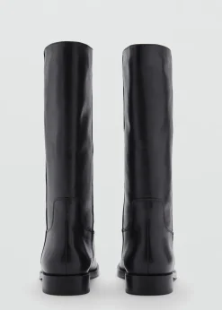 MANGO Buty|Akcesoria Skórzane*Skórzane buty z wysoką cholewką