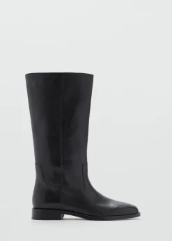 MANGO Buty|Akcesoria Skórzane*Skórzane buty z wysoką cholewką