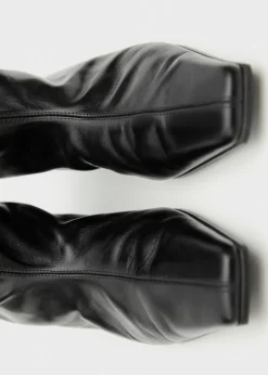 MANGO Buty*Skórzane buty z wysoką cholewką