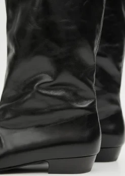 MANGO Buty*Skórzane buty z wysoką cholewką