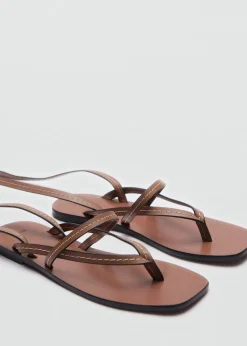 MANGO Buty|Akcesoria Skórzane*Skórzane sandały z pasków