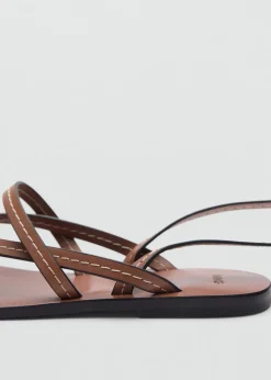 MANGO Buty|Akcesoria Skórzane*Skórzane sandały z pasków