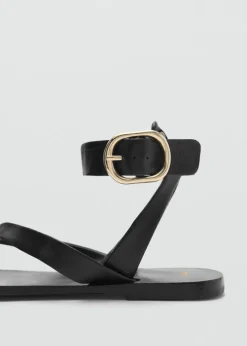MANGO Akcesoria Skórzane*Skórzane sandały z pasków
