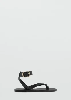 MANGO Akcesoria Skórzane*Skórzane sandały z pasków