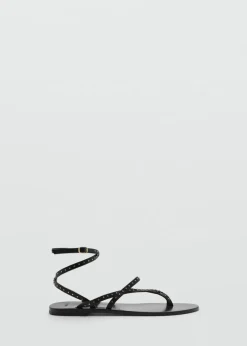 MANGO Buty|Akcesoria Skórzane*Skórzane sandały z pasków