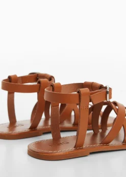 Dzieci MANGO Buty*Skórzane sandały z pasków