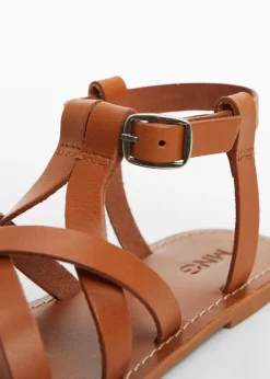 Dzieci MANGO Buty*Skórzane sandały z pasków