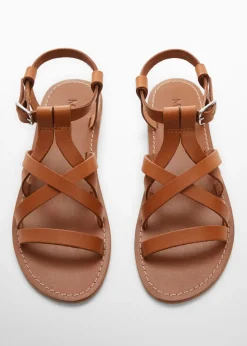 Dzieci MANGO Buty*Skórzane sandały z pasków