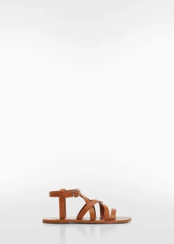 Dzieci MANGO Buty*Skórzane sandały z pasków