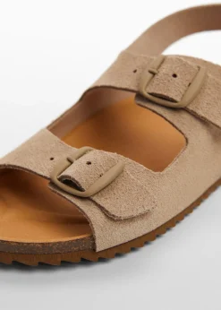 Dzieci MANGO Buty*Skórzane sandały ze sprzączkami