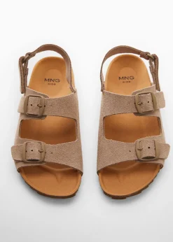 Dzieci MANGO Buty*Skórzane sandały ze sprzączkami