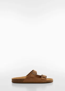 MANGO Buty*Skórzane sandały ze sprzączkami