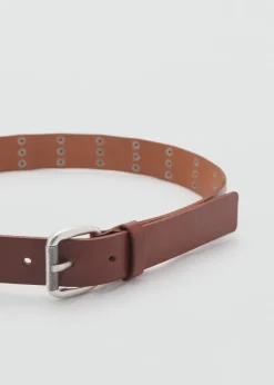 MANGO Paski|Akcesoria Skórzane*Skórzany pasek z ćwiekami