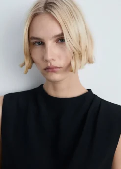 MANGO Koszule I Bluzki*Sleeveless draped blouse