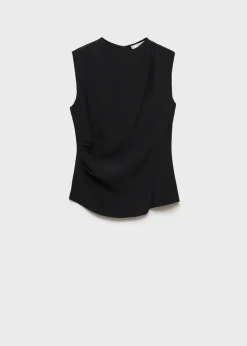 MANGO Koszule I Bluzki*Sleeveless draped blouse