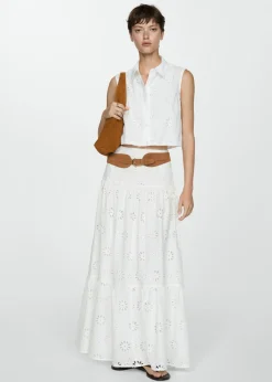 MANGO Spódnice*Spódnica bawełniana z haftem szwajcarskim