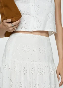 MANGO Spódnice*Spódnica bawełniana z haftem szwajcarskim