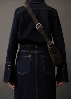 MANGO Spódnice*Spódnica dżinsowa midi rinse wash