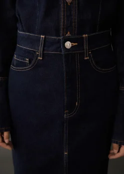 MANGO Spódnice*Spódnica dżinsowa midi rinse wash