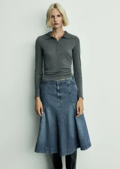 MANGO Spódnice*Spódnica dżinsowa z kontrastowymi szwami