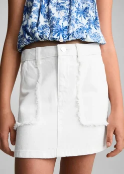 Dzieci MANGO Szorty I Spódnice*Spódnica dżinsowa z postrzępionymi wykończeniami