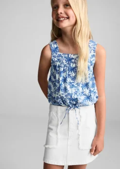 Dzieci MANGO Szorty I Spódnice*Spódnica dżinsowa z postrzępionymi wykończeniami