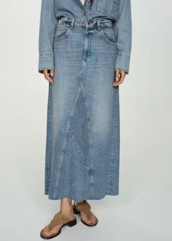 MANGO Spódnice*Spódnica dżinsowa z rozcięciem