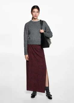 MANGO Spódnice*Spódnica midi w lamparcie cętki