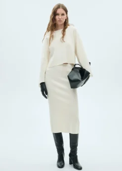 MANGO Spódnice*Spódnica midi z cienkiej dzianiny