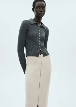 MANGO Spódnice*Spódnica midi z dzianiny z zapięciem na zamek