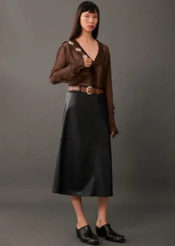 MANGO Spódnice*Spódnica midi z imitacji skóry