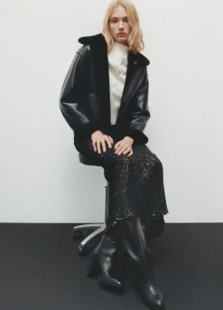 MANGO Spódnice*Spódnica o rozszerzanym kroju w lamparcie cętki