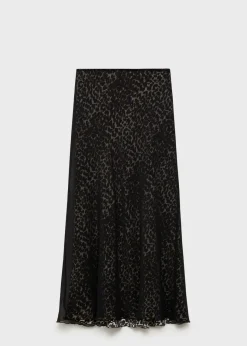 MANGO Spódnice*Spódnica o rozszerzanym kroju w lamparcie cętki