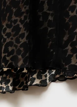 MANGO Spódnice*Spódnica o rozszerzanym kroju w lamparcie cętki