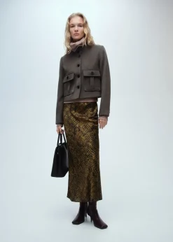 MANGO Spódnice*Spódnica o rozszerzanym kroju ze wzorem skóry krokodyla