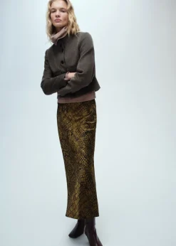 MANGO Spódnice*Spódnica o rozszerzanym kroju ze wzorem skóry krokodyla