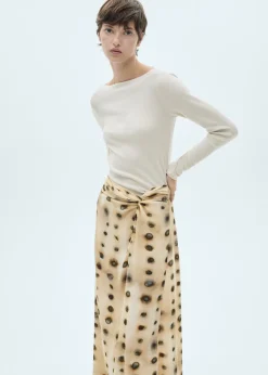 MANGO Spódnice*Spódnica w grochy z węzłem