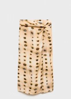 MANGO Spódnice*Spódnica w grochy z węzłem