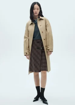 MANGO Spódnice*Spódnica w kratę z podwójnym paskiem