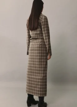 MANGO Spódnice*Spódnica w kratę z rozcięciem